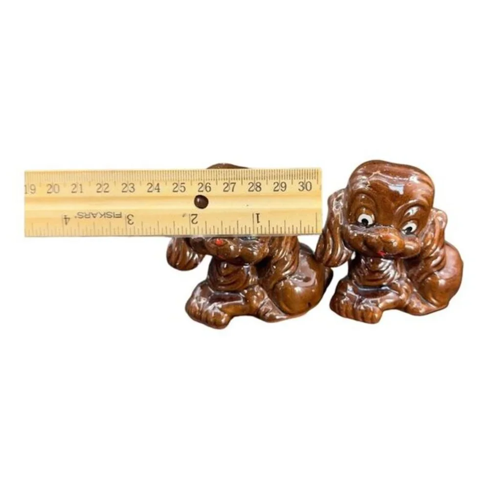 Vintage 1960s RedWare Pottery‎ Ceramic Japan Dog Puppy Figurine Poodle Spaniel 2